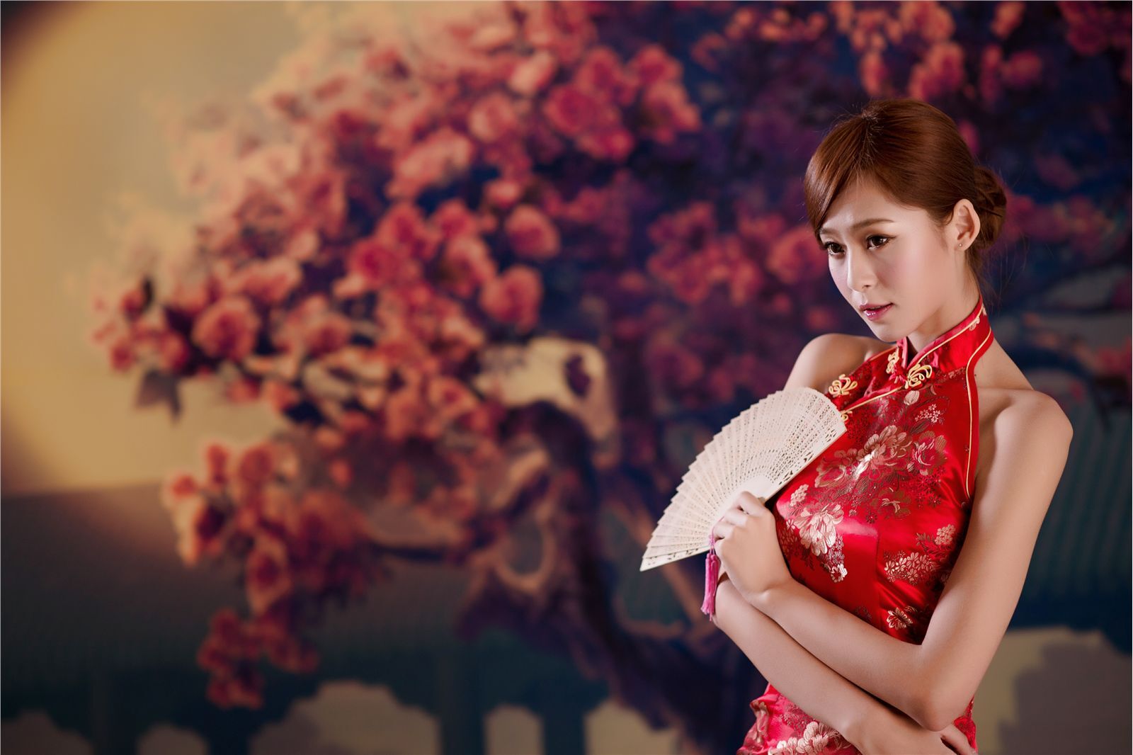 Beautyleg Winnie小雪红色旗袍性感迷人